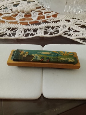 Harmonica vintage with shepherd lithograph used