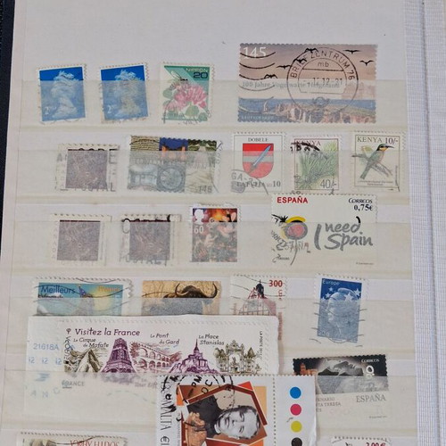 Stamp album with used worldwide collection, ideal for beginners