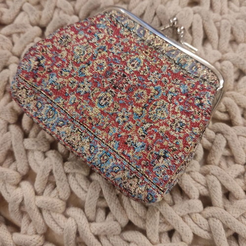Vintage coin purse new, burgundy with gold details