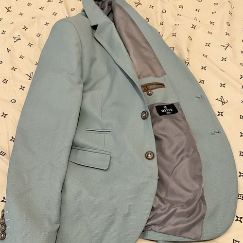 Men's Wedding Suit like new, turquoise, size L