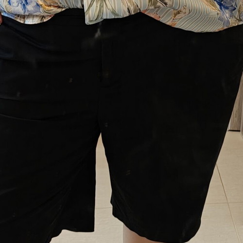 Parabita plus size caprine bermuda shorts, black