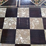  Vintage Ξύλινο Σκάκι Τάβλι με Μαρκετερί και Κοχύλι Mother of Pearl