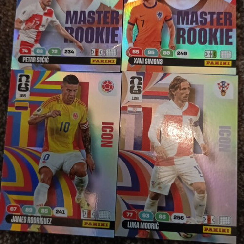 Panini World Cup 26 Icons and Master Rookies 4 cards new