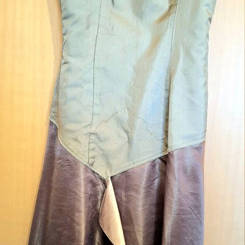 Vintage MONSERA mid-length dress cotton satin like new, brown bronze