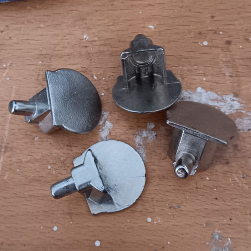 Shelf supports set of 4, like new, metal nickel color