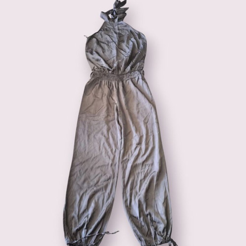 Satin one-piece used, size M-L, gray
