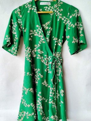 Faithfull The Brand Mini Wrap Dress Used, Green XS