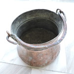 Copper Cauldron Used, Vintage With Designs