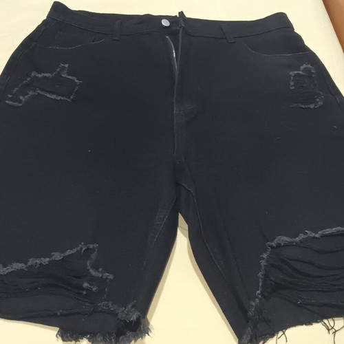 Shein black denim shorts new, size XL