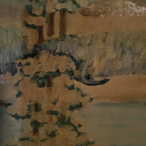 Set of 2 oil paintings by E. Karatsou used, 1992