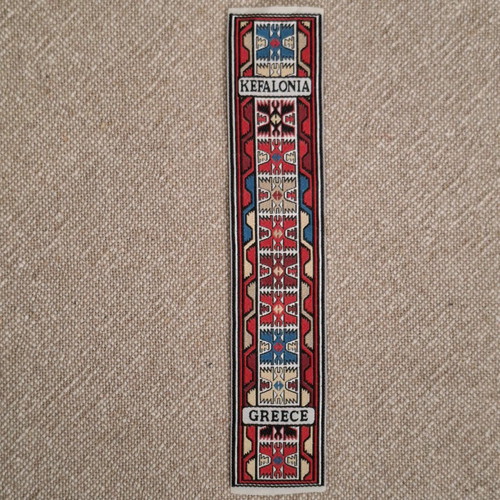 Fabric bookmark with ethnic Kefalonia designs like new