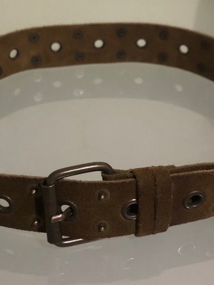 Women's belt like new, suede-type leather, khaki, size 90cm