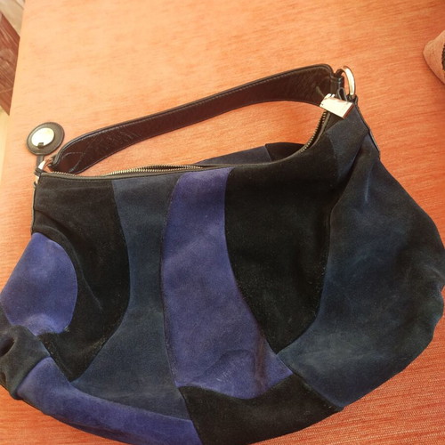Tosca Blu women's bag used, black and purple suede