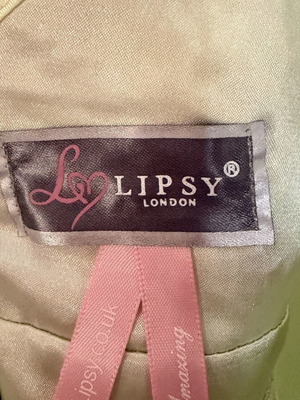 Lipsy lace dress medium size 10 lime cream like new