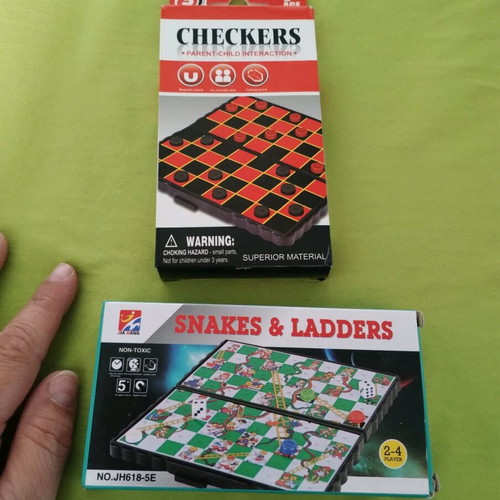 Pocket board games new, set of 2 pieces