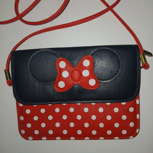 Mini Mouse crossbody bag like new, red with leather strap
