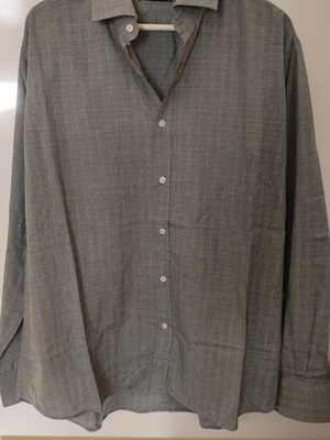 Ανδρικό πουκάμισο Makis Tselios γκρι ριγέ σαν καινούργιο XXL