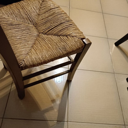 Καρέκλα καφενείου παραδοσιακή με ξύλο και ψάθα σαν καινούργια
