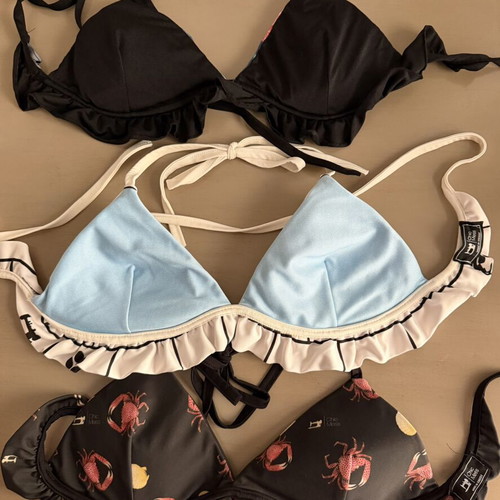 Chic Mess bikini set of 3, reversible top, high-waisted, like new