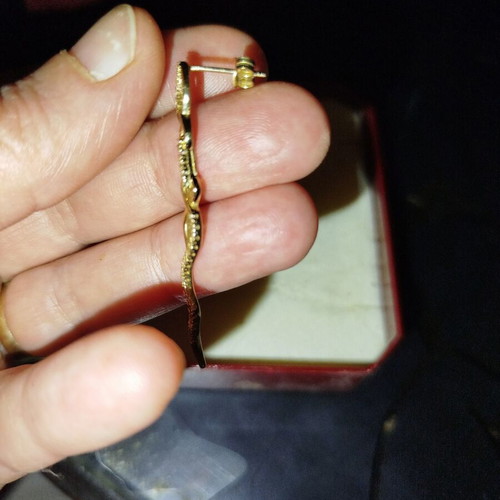 14K Gold Earrings with Zirconia like new, 3.7g, 5cm length