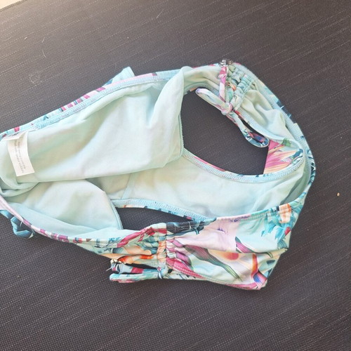 Change floral bikini bottom medium size 38 used, turquoise multicolor