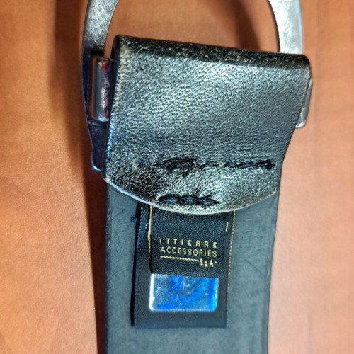 Just Cavalli belt used, black leather with silver buckle and embroidery