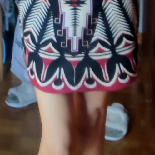 Peace And Chaos mini skirt like new, tribal design, sizes S/M
