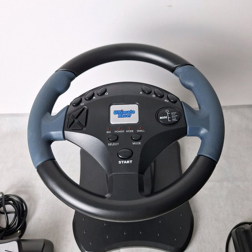 Ultimate Racer 3-in-1 Steering Wheel with Pedals and Gear Lever used for PS2 PS1 PS