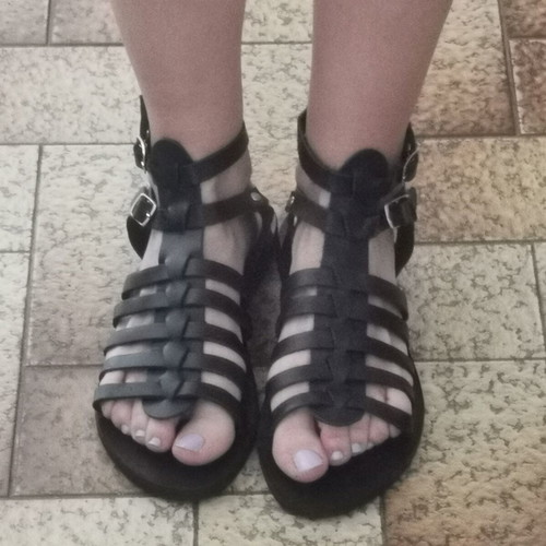 Christina Christi gladiator sandals like new, black size 37