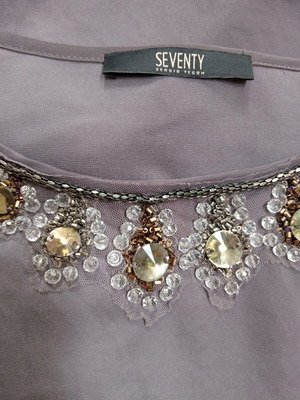 Seventy Sergio Tegon blouse new, gray and brown, size L