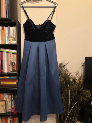 Velvet blue formal dress ASOS new, size M