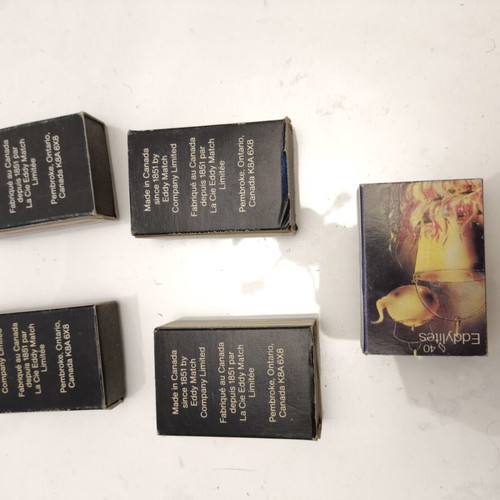 Vintage 40 Eddy Matches advertising matchboxes used, set of 5
