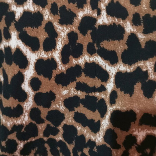 Midi skirt animal print pin up with slit, like new, brown