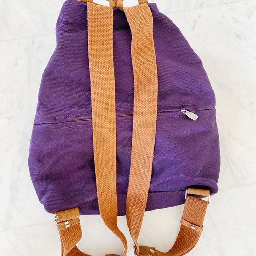 Iyiami purple leather backpack bag like new, handmade from Corfu