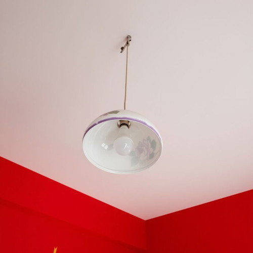 Vintage pendant ceiling light used with floral design