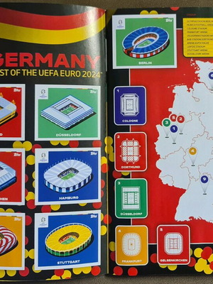 Άλμπουμ Topps Euro 2024 καινούργιο, 89% ολοκληρωμένο με 11 υπογεγραμμένα sp-s