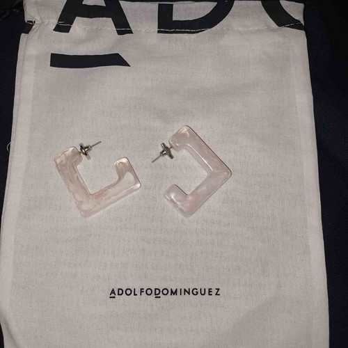 Adolfo Dominguez pink earrings used, square hoops