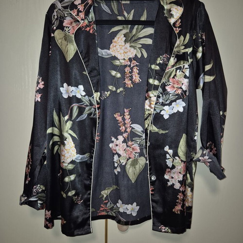 Acme floral lingerie shirt, size M, black
