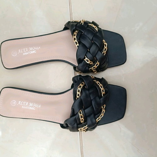 Alta Moda slippers with anatomic sole like new, black size 38