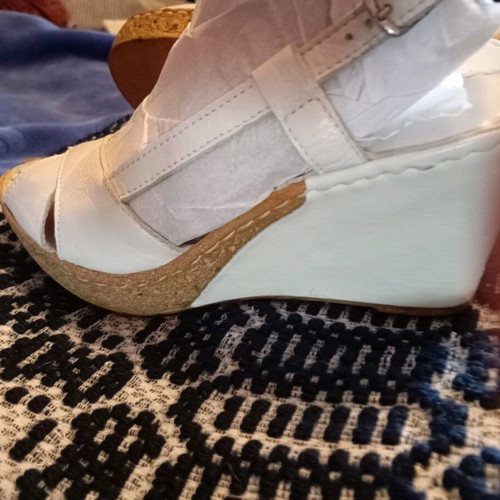 Atema summer platforms size 38, new, white leather