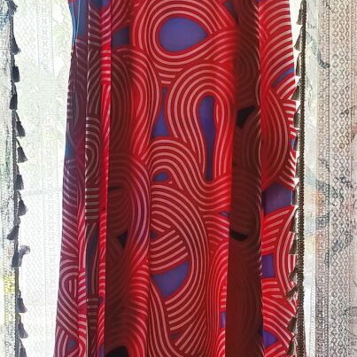 Karavan Tati dress like new, one size, blue and red