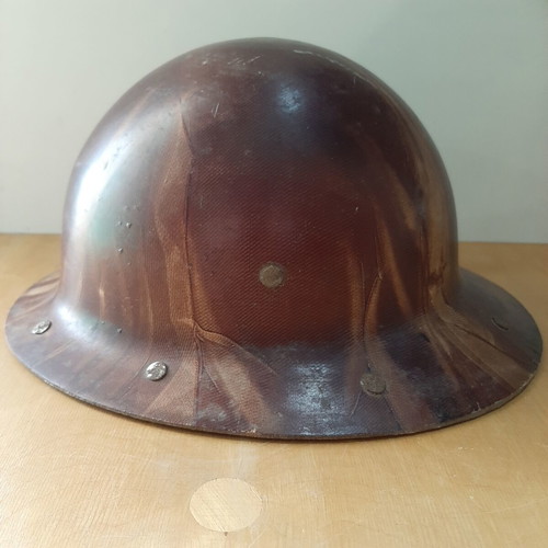 Firefighter helmet used, 1950-70s Eastern Bloc Skullgard full brim