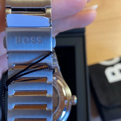 Boss men's automatic wristwatch new silver