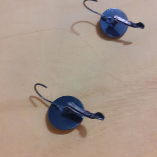Button earrings with colorful pattern new