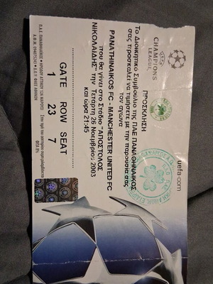 Old sports tickets used