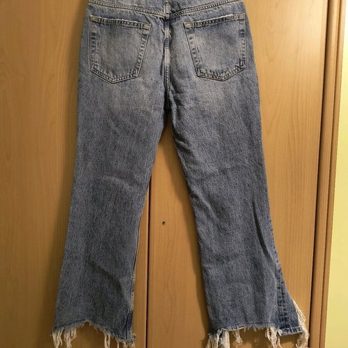 Bershka denim jeans with slit, like new, size S
