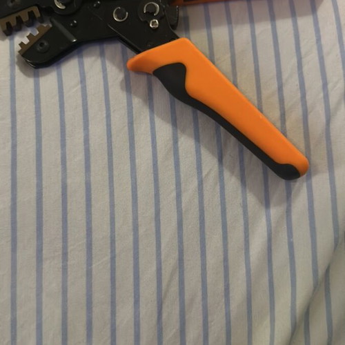 Crimping tool set used, 3 pieces with ergonomic handles