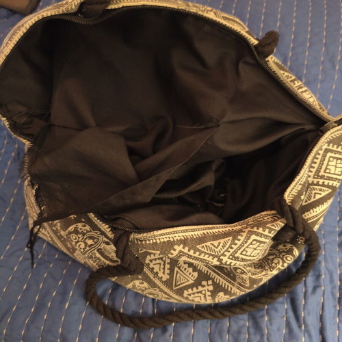 Boho ethnic shoulder bag with elephant print used, oversized