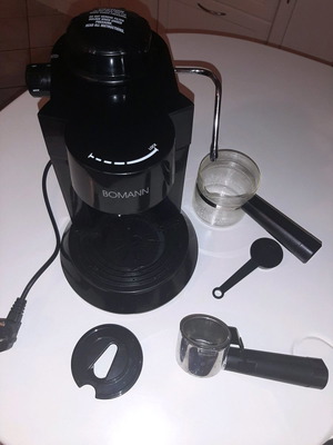 Bomann CB 171 espresso machine used for ground coffee with milk frother attachment