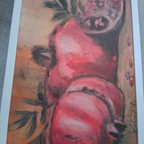 Painting "Pomegranate" in 20×30cm frame, signed